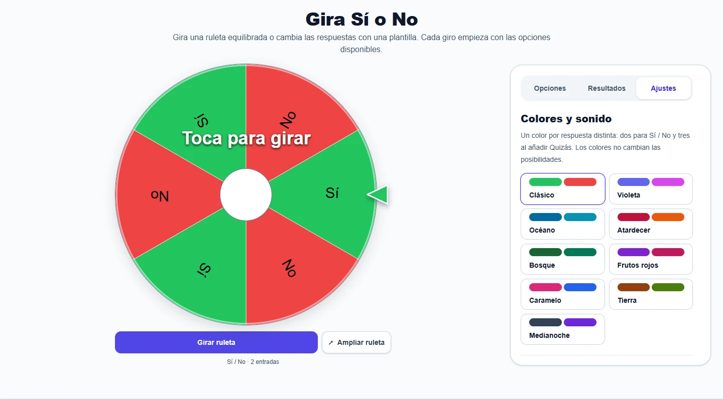 Gira Sí o No: colores y sonido