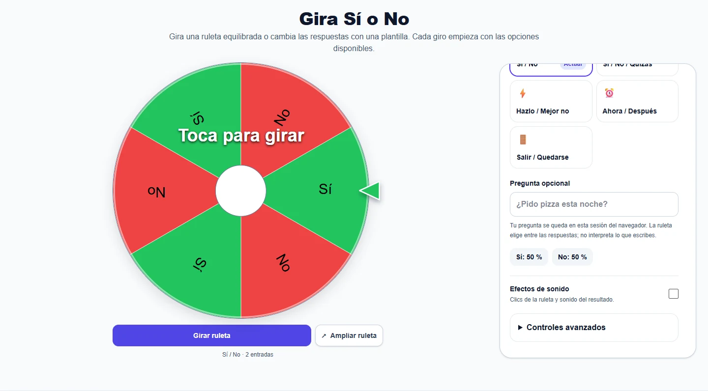 Gira Sí o No: configuración en ordenador